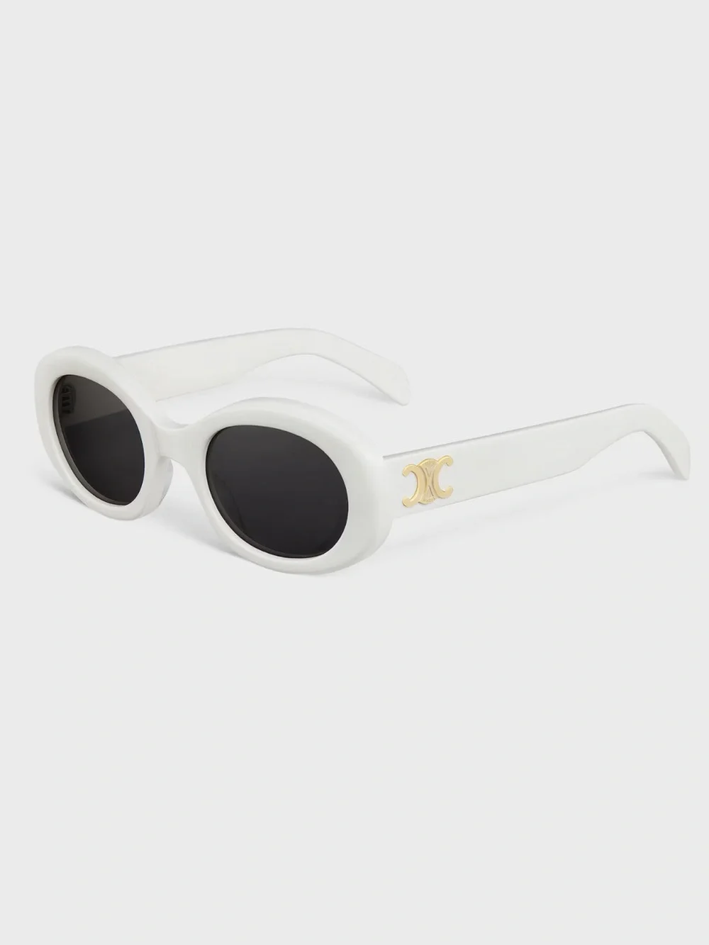 Celine Triomphe Sunglasses in White and Gold